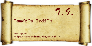 Tamás Irén névjegykártya